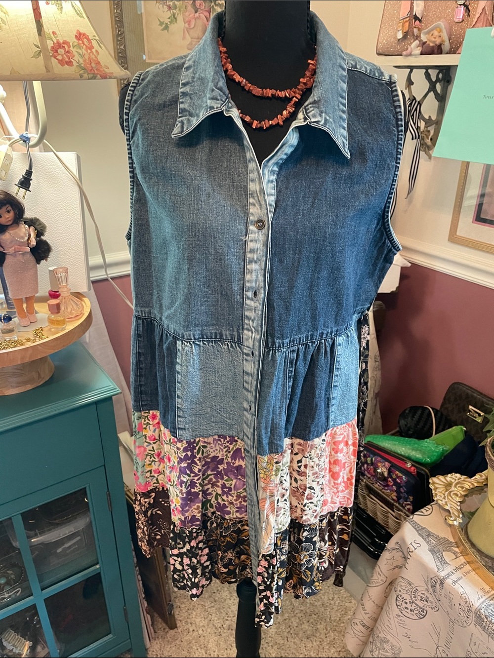 Sleeveless Denim Patchwork Tunic Or Dress - Young Threads